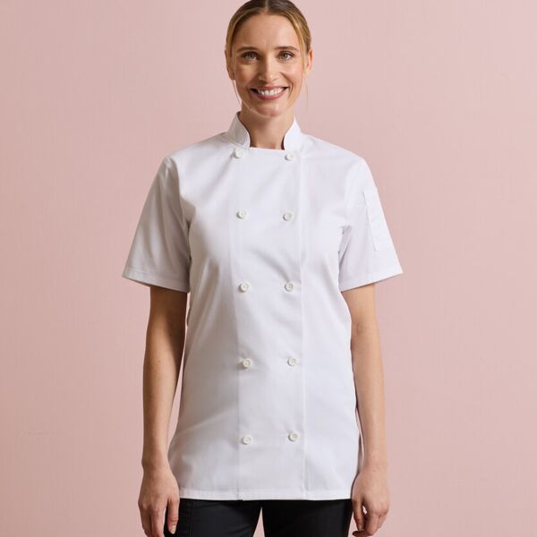 Women's short sleeve chef's jacket Thumbnail