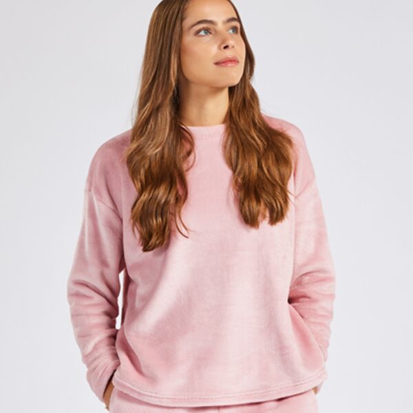Brand Lab Ladies Plush Fleece Crew Neck Sweatshirt Thumbnail